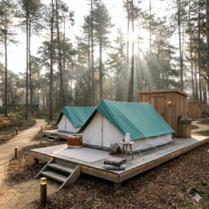 tent met toilet unit