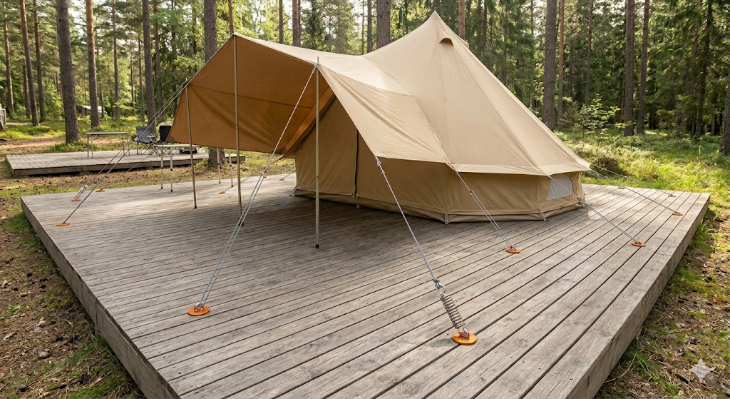tent op platform