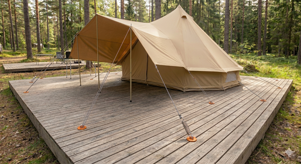 tent op platform